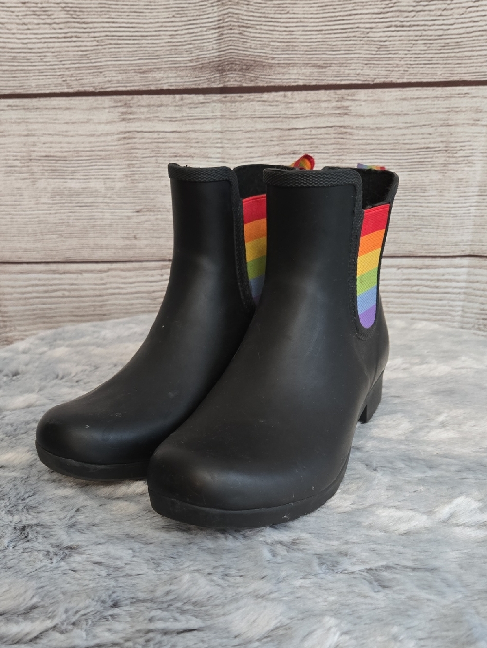 Chooka Black Ankle Rain Boots, Girls Size 6